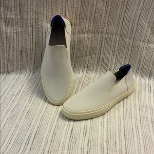 Rothy's White and Blue Men's Slip-On Sneakers. Men’s 10.5